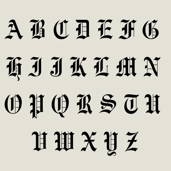 Initial Necklace: OLD ENGLISH