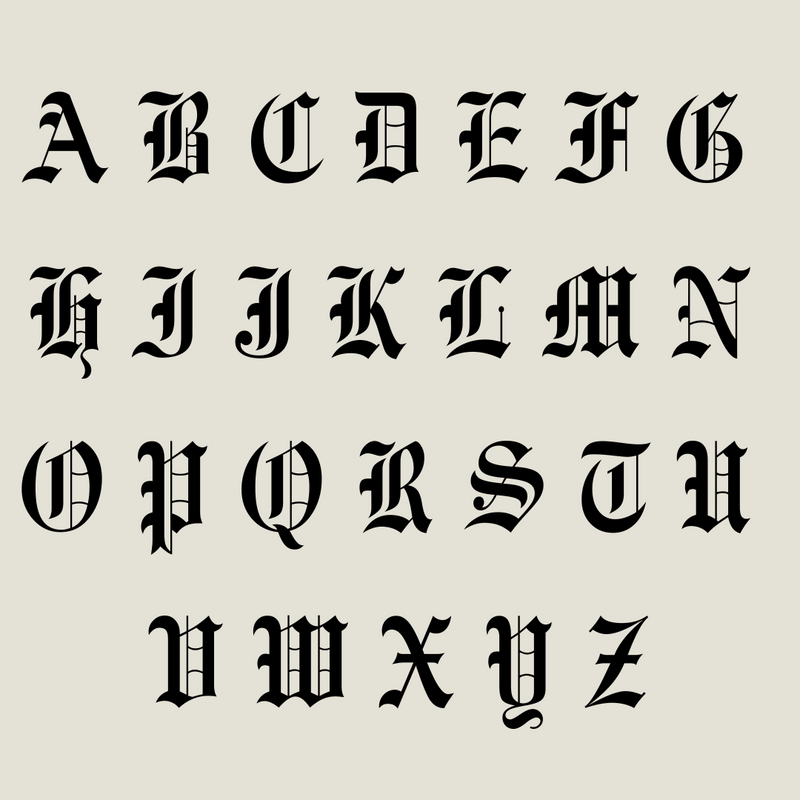 Initial Necklace: OLD ENGLISH