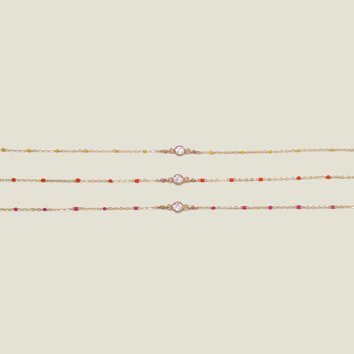 Enamel Bracelet with CZ