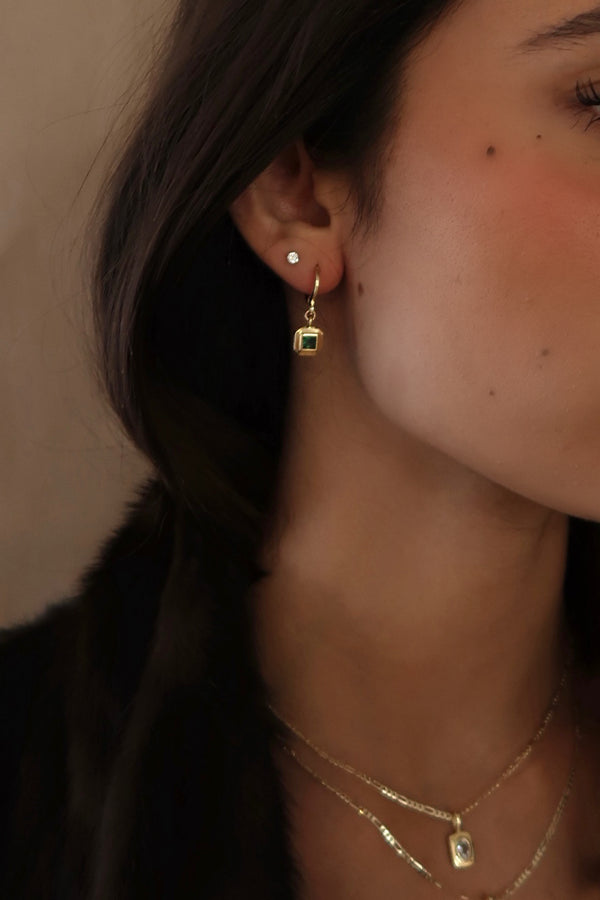 Bardot Earrings-Emerald