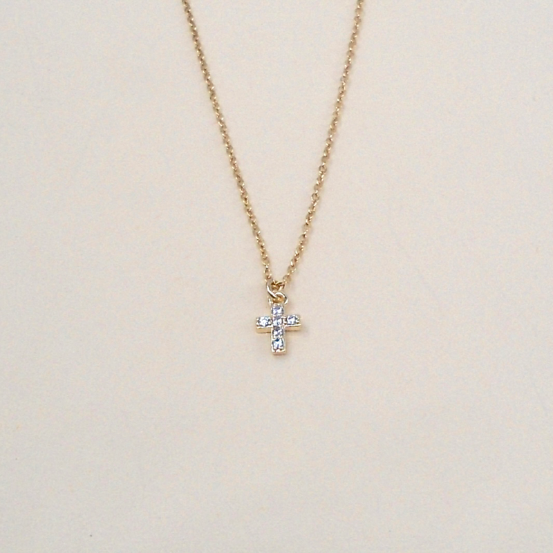 Mini CZ Cross Necklace