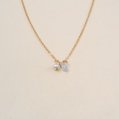 Petite CZ Pearl Charm Necklace